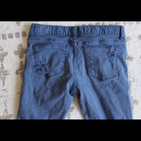 Green and Blue Distressed Skinny Jean Set - Picture 3 of 4